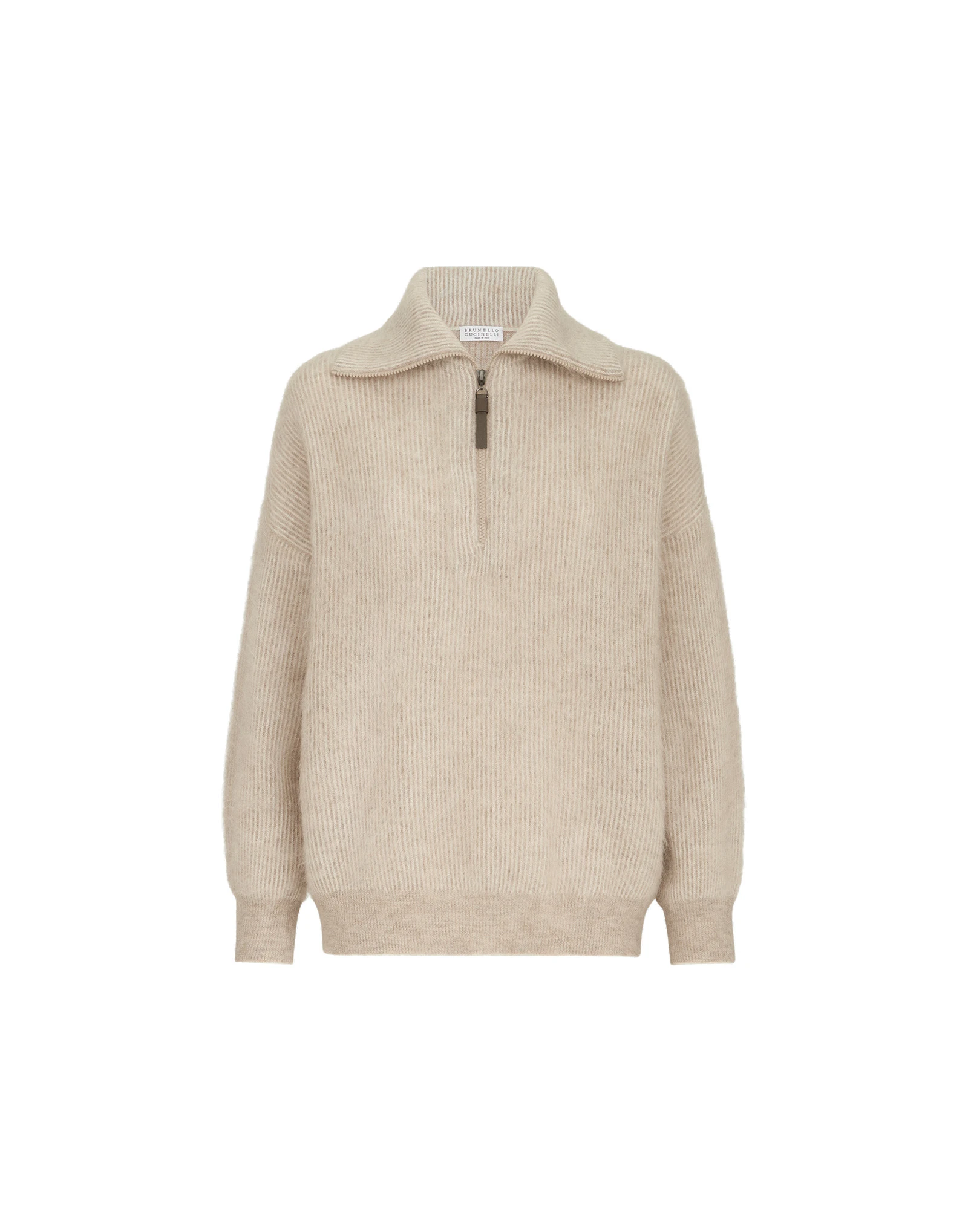 Brunello Cucinelli Vanisé high-neck sweater with half-zip in Beige Brunello Cucinelli Vanisé high-neck sweater with half-zip in Beige | Sweaters | Luxury Shoes