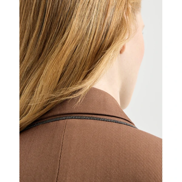 Brunello Cucinelli Virgin wool tricotine blazer in Dattero