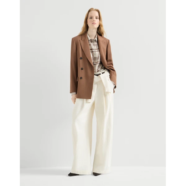 Brunello Cucinelli Virgin wool tricotine blazer in Dattero