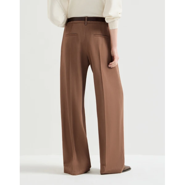 Brunello Cucinelli Virgin wool tricotine trousers in Dattero
