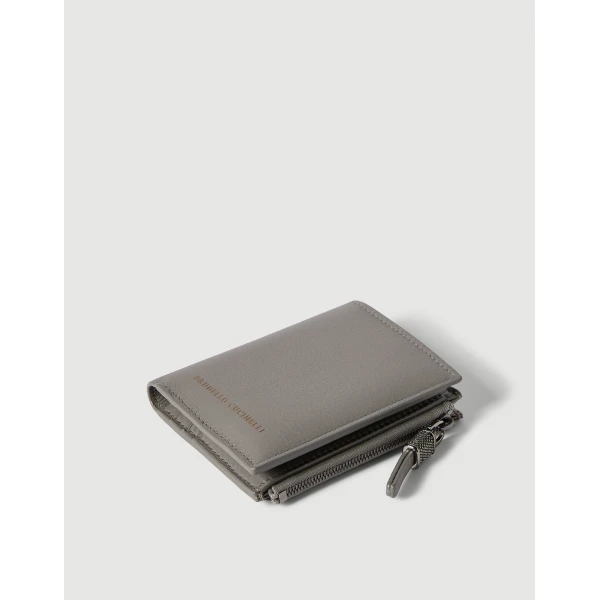 Brunello Cucinelli Wallet in Stone Grey, view 3 | Wallets & Purses | Luxury Shoes 