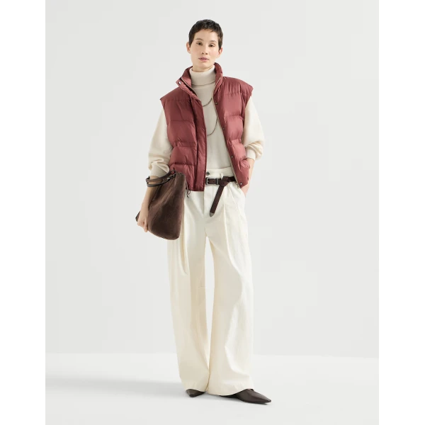 Brunello Cucinelli Water-resistant down vest in Ruby