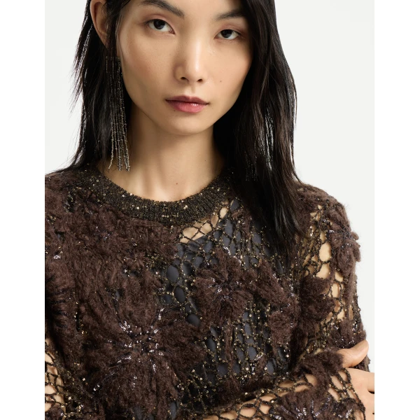 Whispering bloom embroidery dress in Brown - Image 4