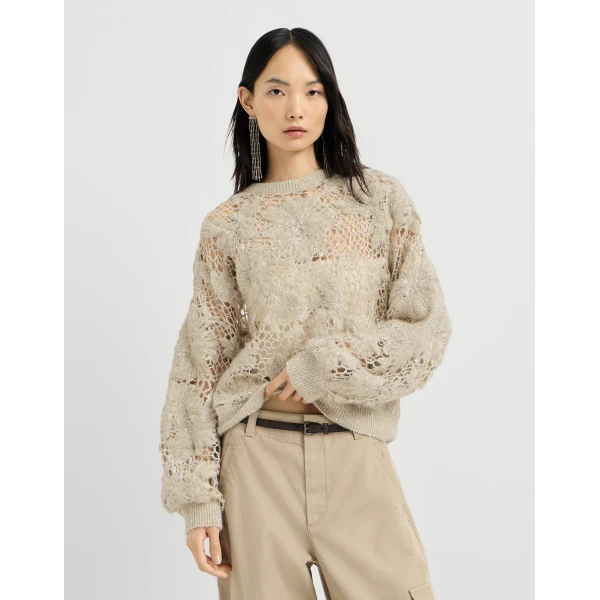 Whispering bloom embroidery sweater in Sand - Image 2