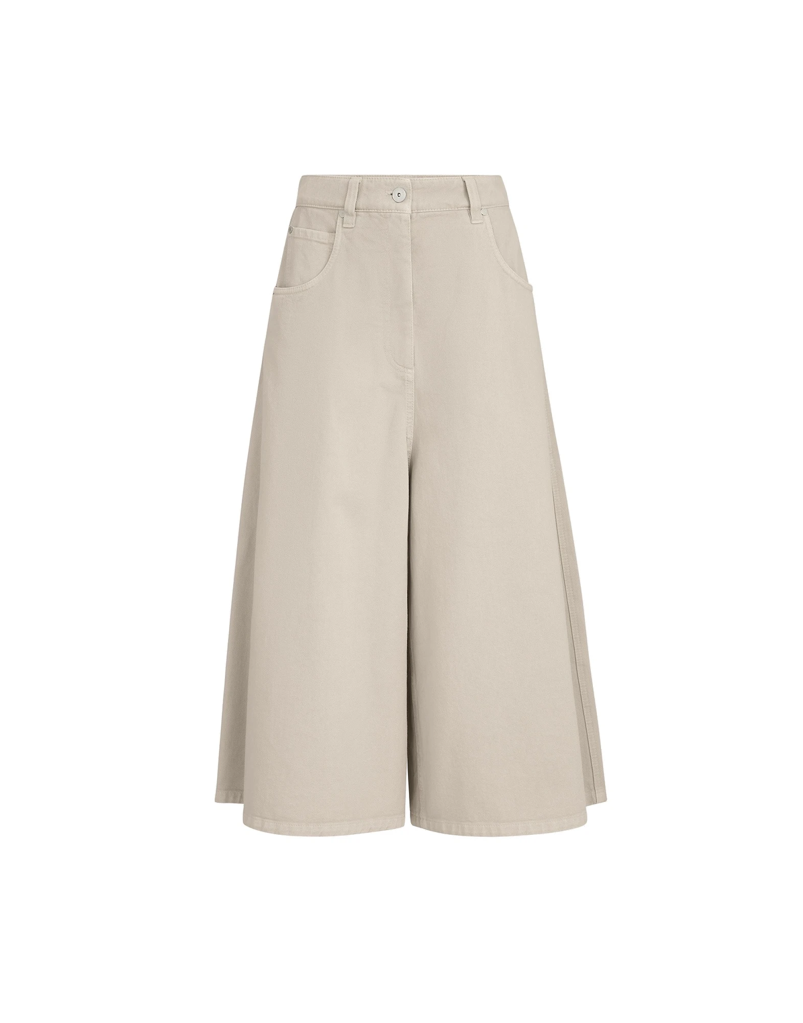 Brunello Cucinelli Wide cropped trousers in Sand Brunello Cucinelli
