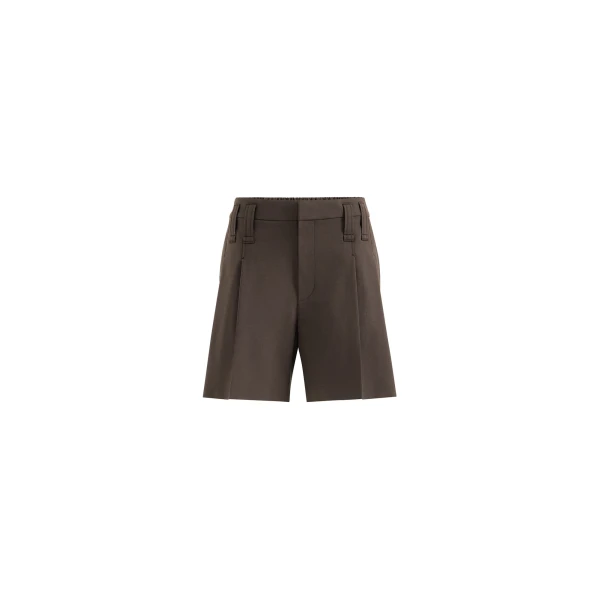 Wool formal shorts in Coffee