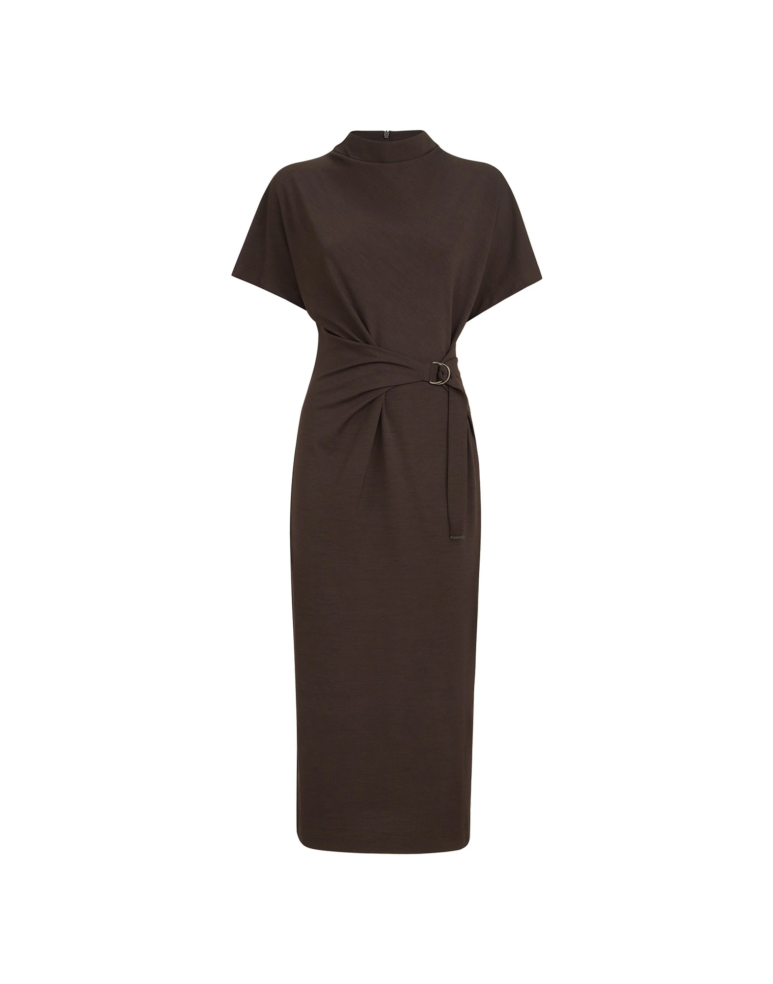 Brunello Cucinelli Wrap belt dress in Coffee | Buy Dresses at Luxury Shoes Brunello Cucinelli Wrap belt dress in Coffee