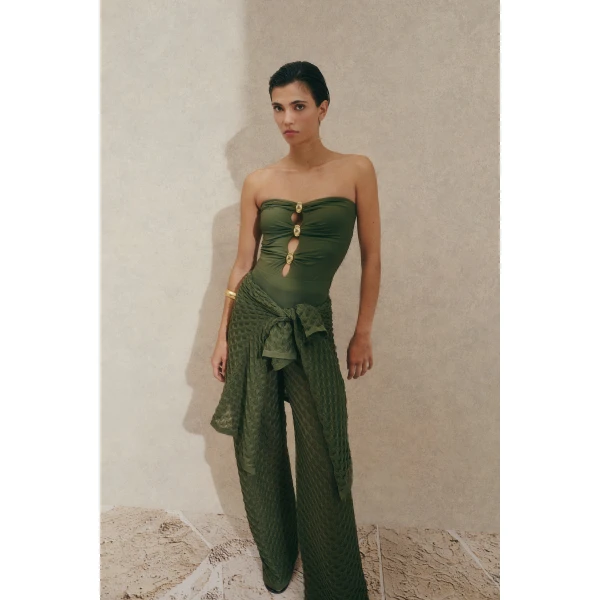 By Malina Alissa Pants in Dusty Olive, view 6