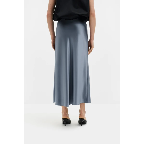 By Malina Aubree Midi Skirt in Steel Blue, view 4