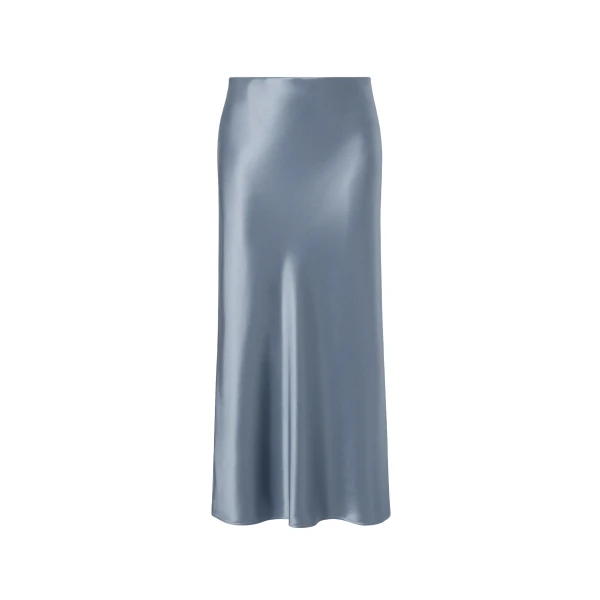 Aubree Midi Skirt in Steel Blue