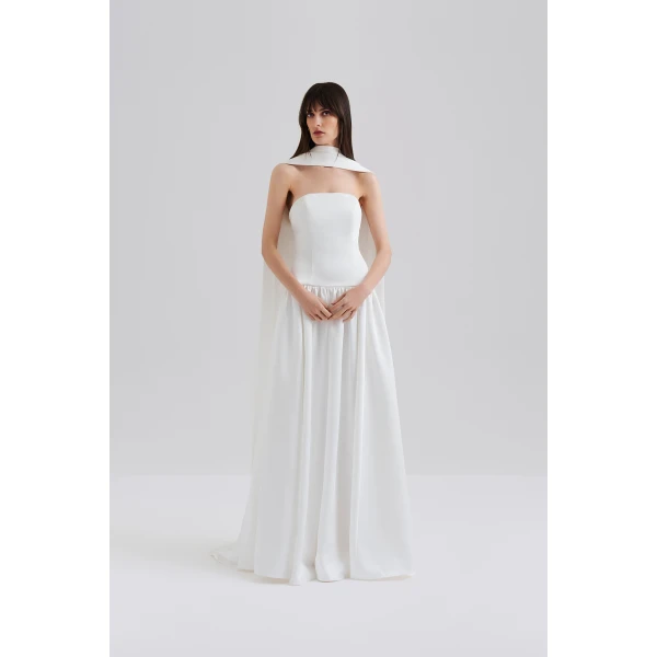 By Malina Audrey Gown in Ivory, view 2