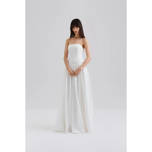 By Malina Audrey Gown in Ivory, view 3