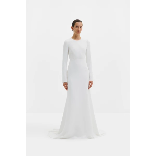 By Malina Aurora Gown in Ivory, view 2