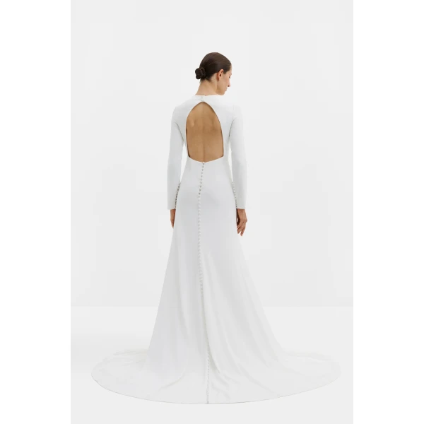 By Malina Aurora Gown in Ivory, view 3