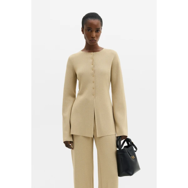 By Malina Azra Cardigan in Pale Gold, view 2