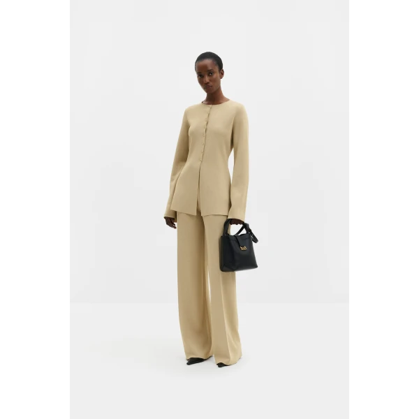 By Malina Azra Cardigan in Pale Gold, view 3