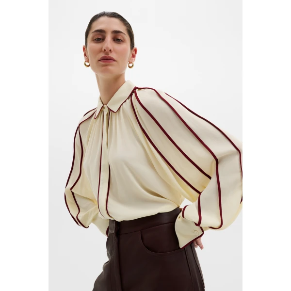 By Malina Bea Blouse in Pearl, view 2