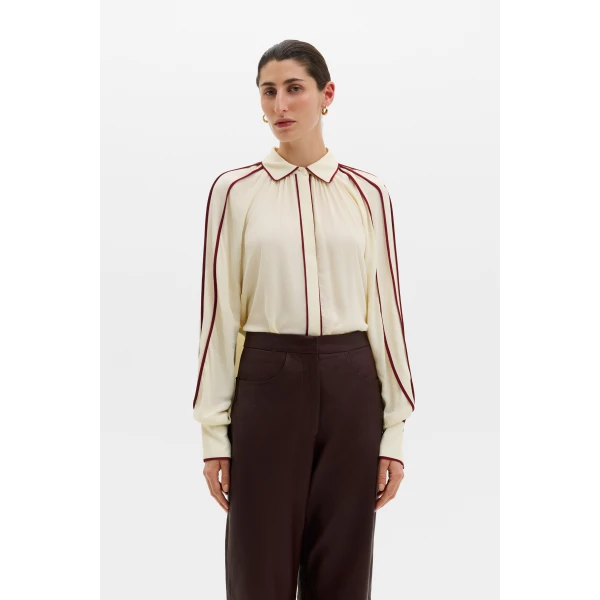 By Malina Bea Blouse in Pearl, view 4