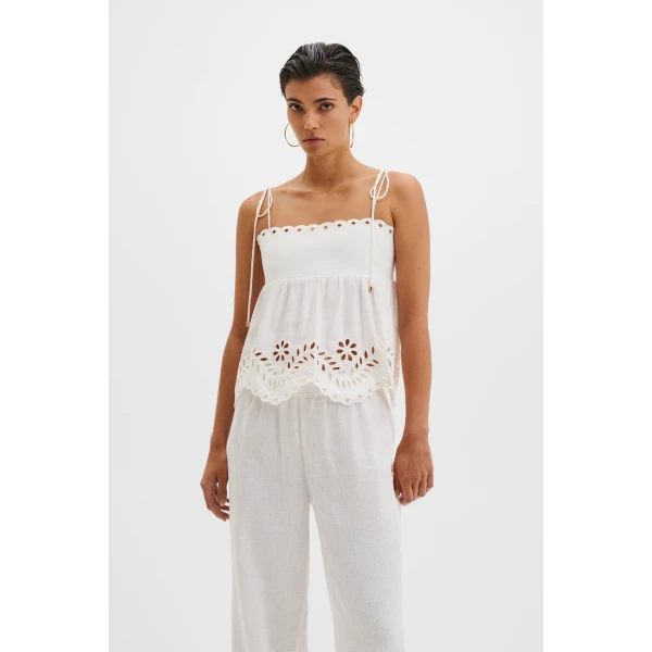 By Malina Carrie Top in White, view 2