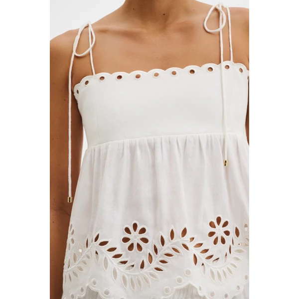By Malina Carrie Top in White, view 5