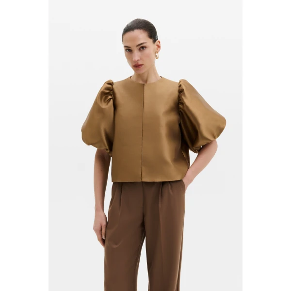 By Malina Cleo Blouse in Camel, view 2