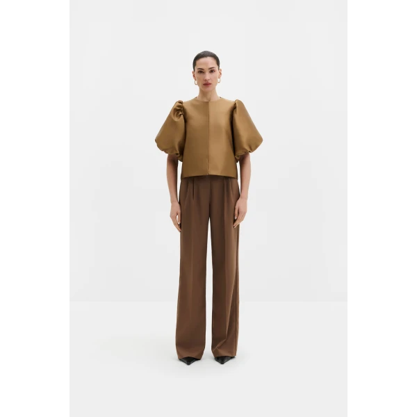 By Malina Cleo Blouse in Camel, view 3
