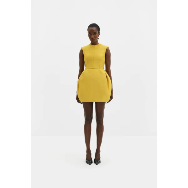 By Malina Debra Mini Dress in Mango, view 3
