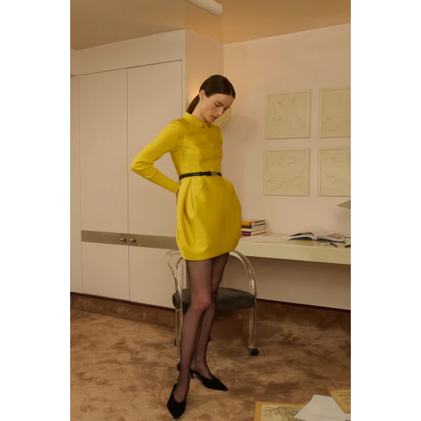 By Malina Debra Mini Dress in Mango, view 6