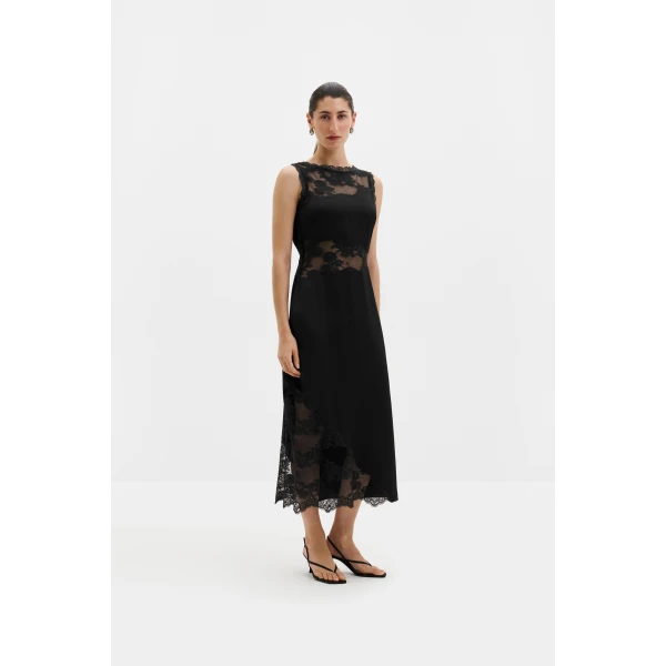 By Malina Desire Midi Dress in Black, view 2