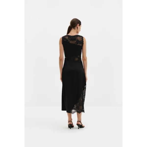 By Malina Desire Midi Dress in Black, view 3