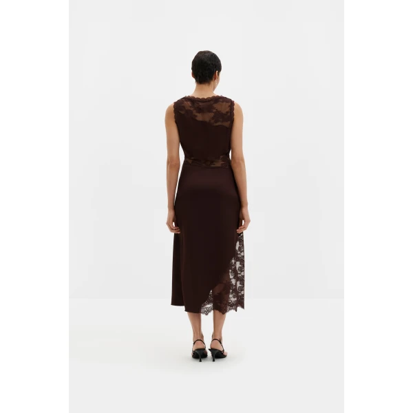 By Malina Desire Midi Dress in Espresso, view 3