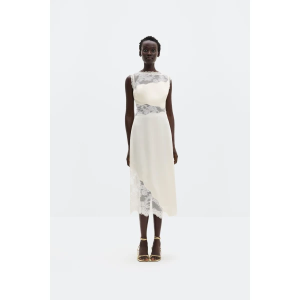 By Malina Desire Midi Dress in Vanilla, view 2