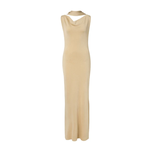 Donia Maxi Dress in Pale Gold