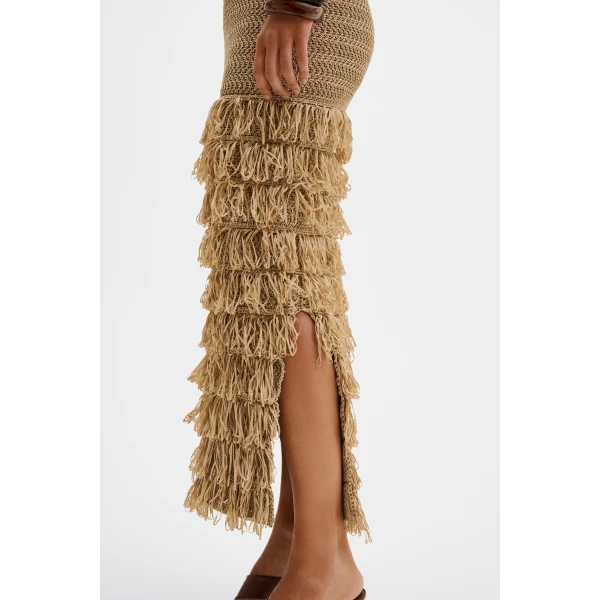 By Malina Elissa Maxi Dress in Sand, view 5