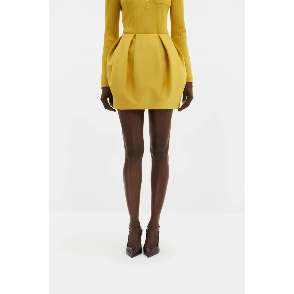 By Malina Ellis Mini Skirt in Mango, view 3