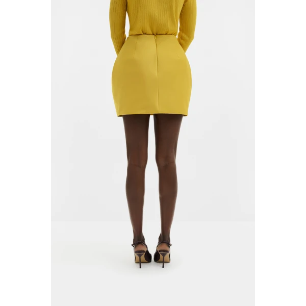 By Malina Ellis Mini Skirt in Mango, view 4