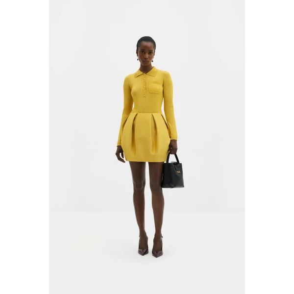 By Malina Ellis Mini Skirt in Mango, view 6
