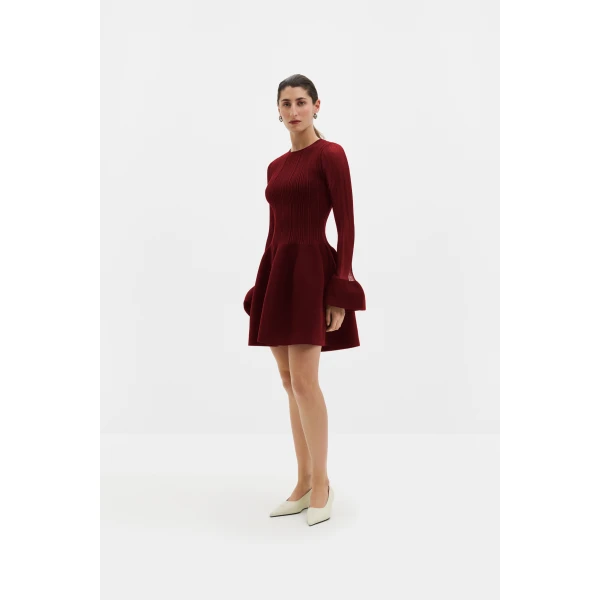 By Malina Elona Mini Dress in Ruby, view 3