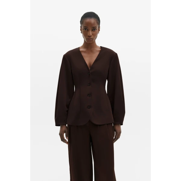 By Malina Emelia Blazer in Dark Brown, view 2