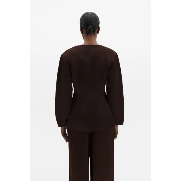 By Malina Emelia Blazer in Dark Brown, view 4