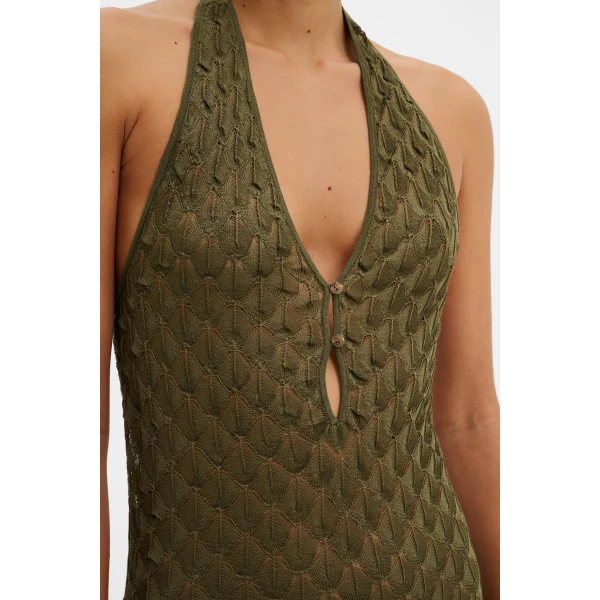 By Malina Esra Maxi Dress in Dusty Olive, view 4