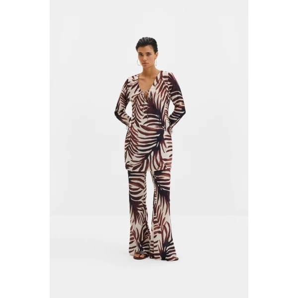 By Malina Fredrica Mini Dress in Burnt Leaf, view 3