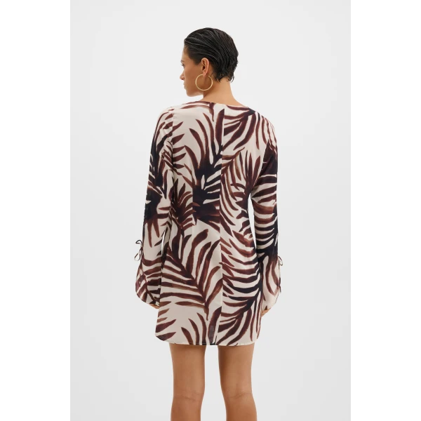 By Malina Fredrica Mini Dress in Burnt Leaf, view 4