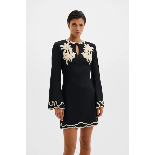 By Malina Henny Mini Dress in Black, view 2