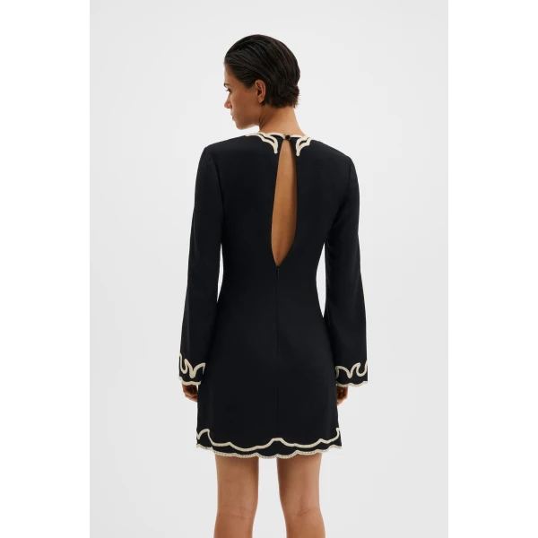 By Malina Henny Mini Dress in Black, view 4
