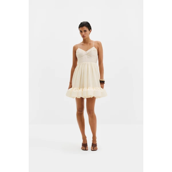 By Malina Hera Mini Dress in Pearl, view 3