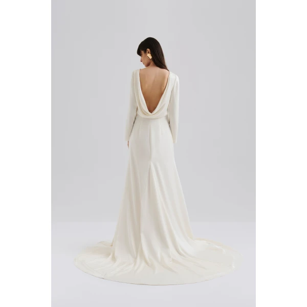 By Malina Hermine Gown in Cream, view 3