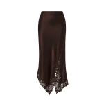By Malina Heylin Midi Skirt in Dark Brown