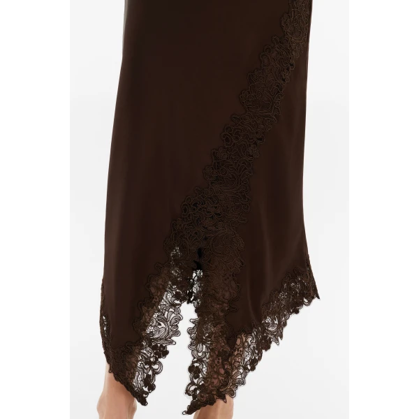 By Malina Heylin Midi Skirt in Dark Brown, view 5
