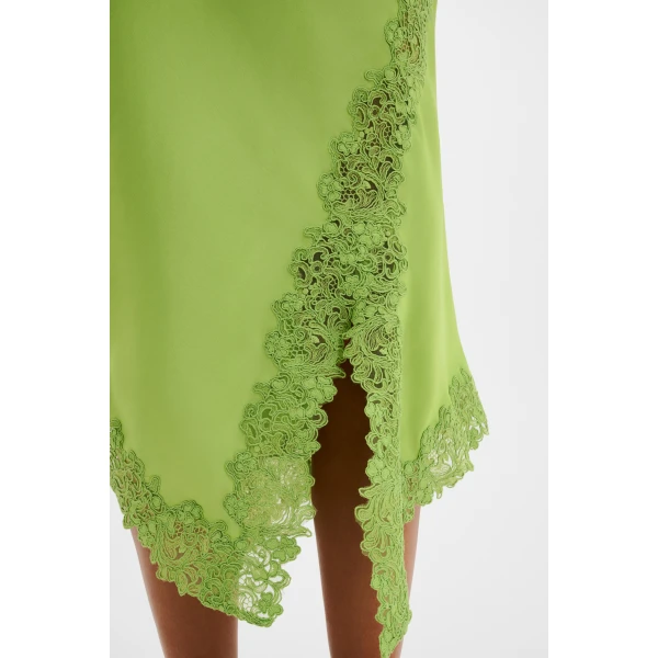 By Malina Heylin Midi Skirt in Lime, view 5